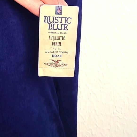 Robbie Bee Signature Deep Blue Dress with Grommets at Neckline, Size Large - Picture 5 of 7